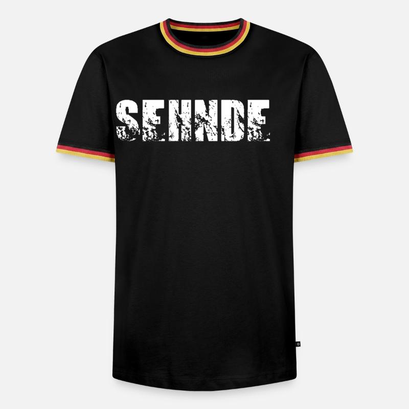 Sehnde - Männer Kontrast-T-Shirt - Schwarz/Dreifarbig