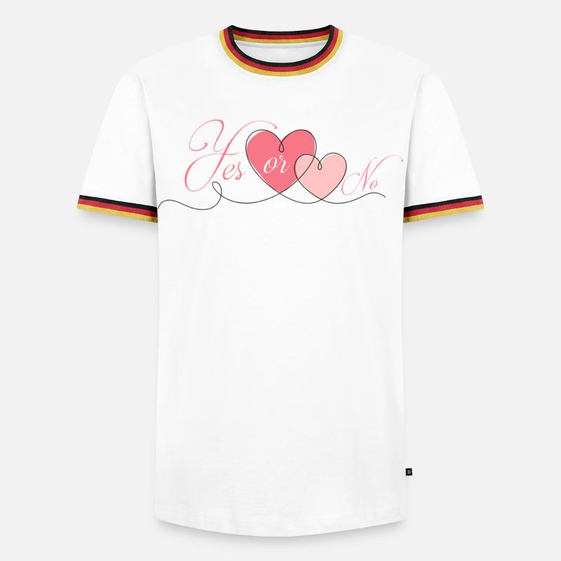 JA ODER NEIN - Männer Kontrast-T-Shirt - Weiß/Dreifarbig