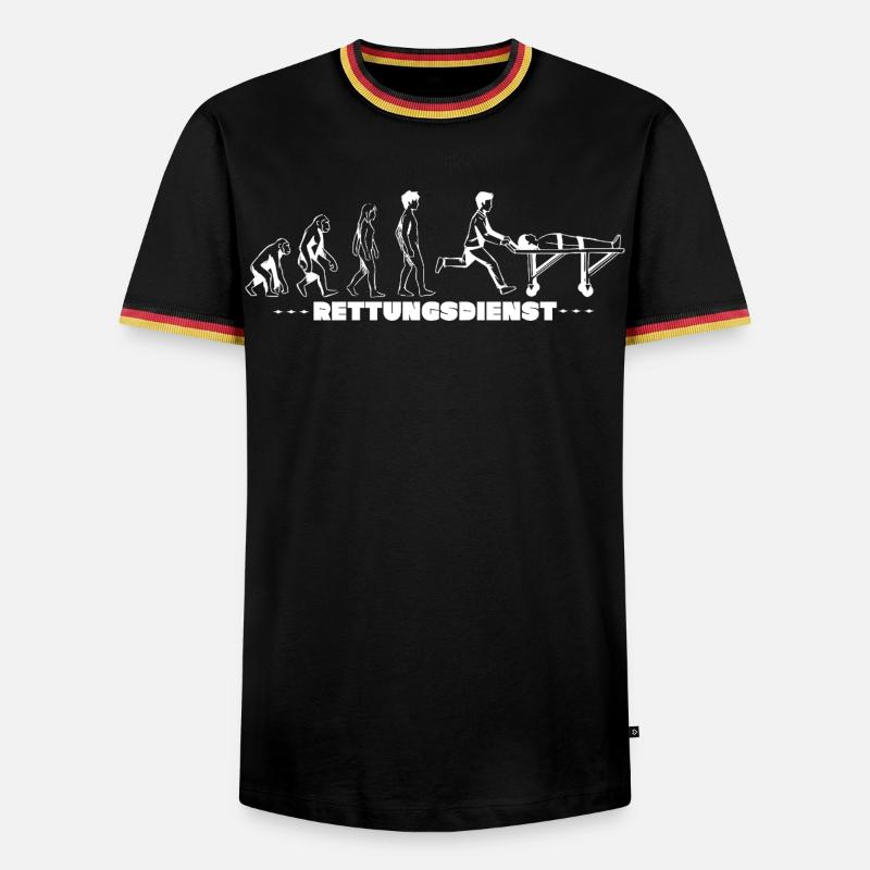 Rettungsdienst Evolution - Männer Kontrast-T-Shirt - Schwarz/Dreifarbig