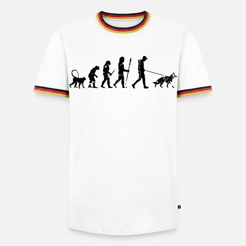 German Shepherd Evolution - Men's Ringer Shirt - white/tricolour