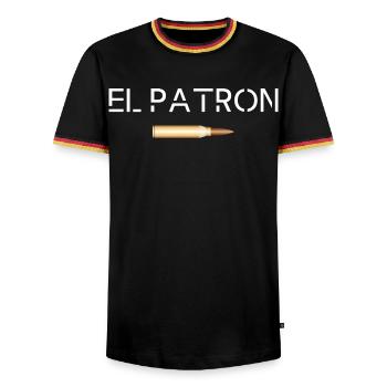El Patron – Le look G le plus populaire - T-shirt contrasté Homme - noir/tricolore - Devant - AI Model Male 178 light (178cm) & AI Model Male 185 light (185cm)