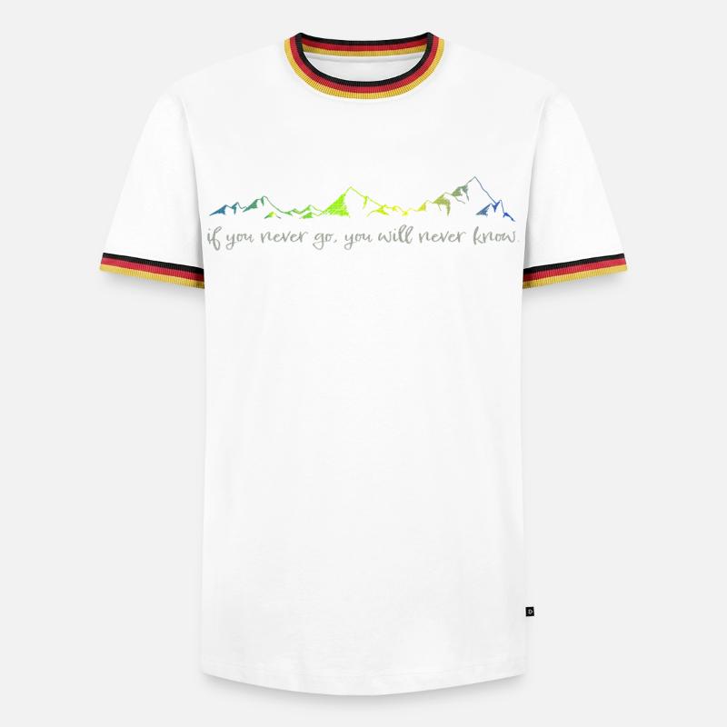 never go, never know - Männer Kontrast-T-Shirt - Weiß/Dreifarbig