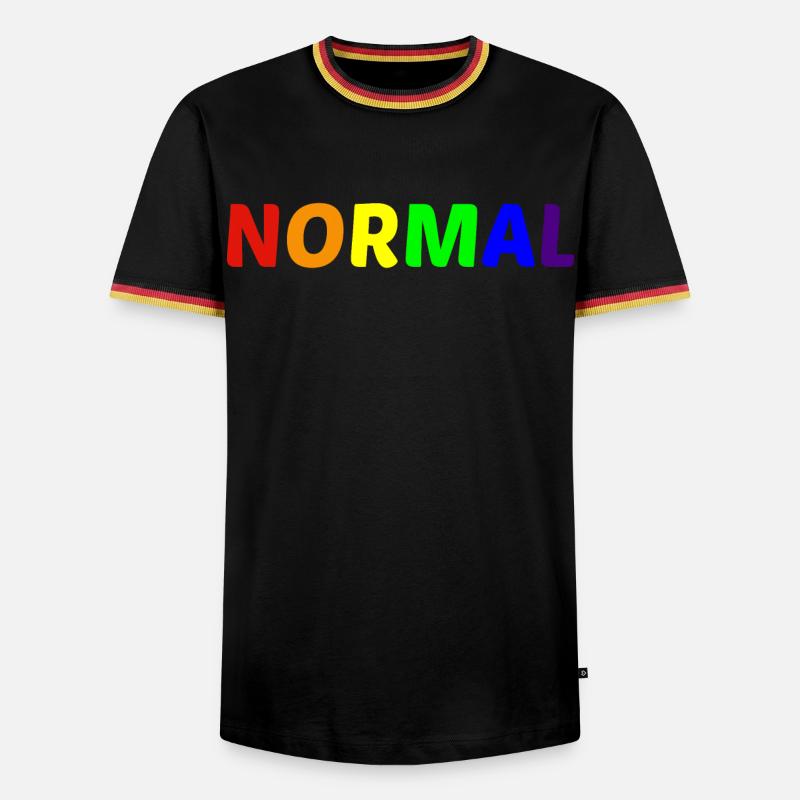 NORMAL - Männer Kontrast-T-Shirt - Weiß/Dreifarbig