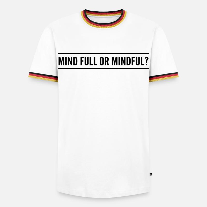 Geistig voll oder achtsam? - Männer Kontrast-T-Shirt - Weiß/Dreifarbig