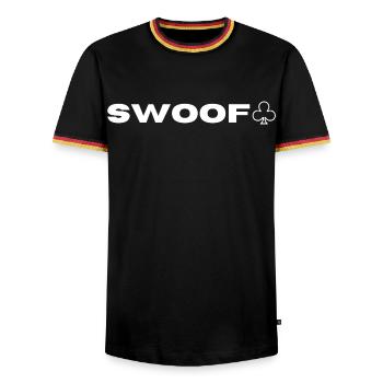 Swoof ♧ br suisse Je ne vois pas le design - T-shirt contrasté Homme - noir/tricolore - Devant - AI Model Male 178 light (178cm) & AI Model Male 185 light (185cm)