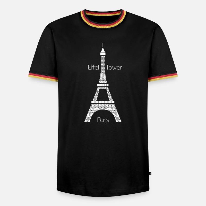 Eiffel Tower (dark) - Men's Ringer Shirt - black/tricolour