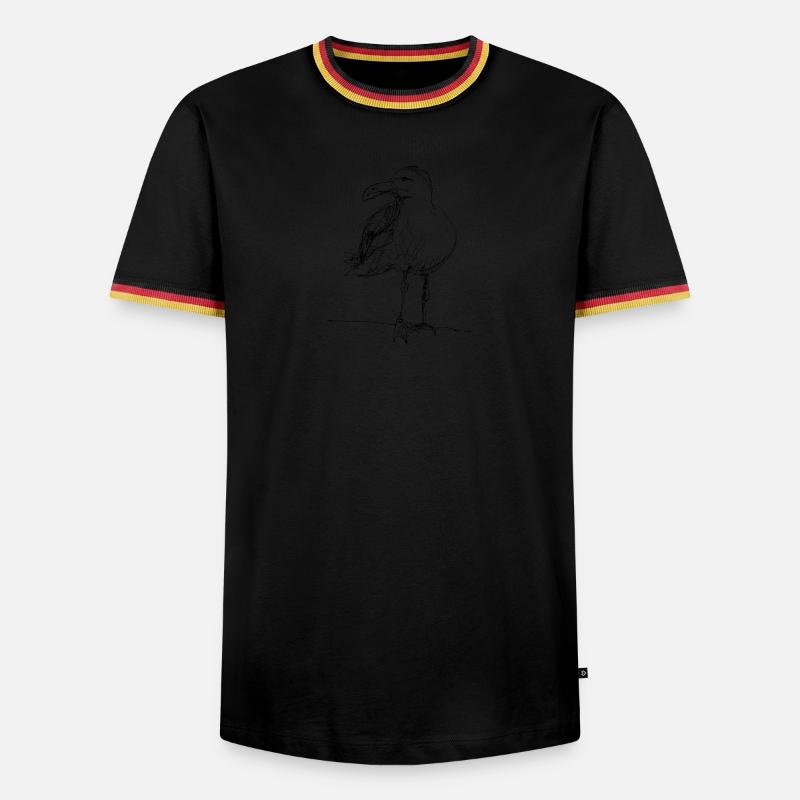 Möwe - Männer Kontrast-T-Shirt - Weiß/Dreifarbig