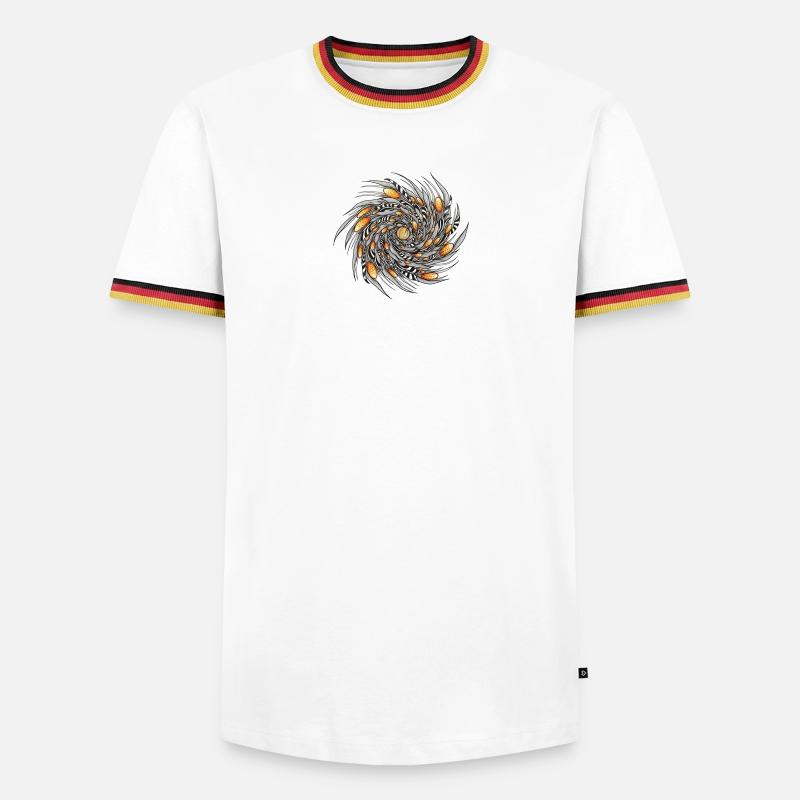 Spiral Spring Pattern - Men's Ringer Shirt - white/tricolour