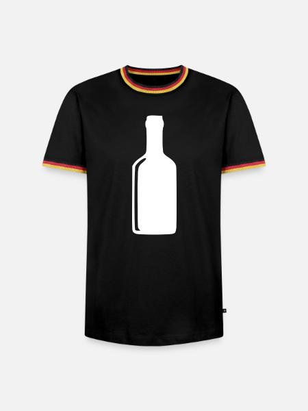 Flasche Wein Alkohol Geschenk - Männer Kontrast-T-Shirt - Schwarz/Dreifarbig