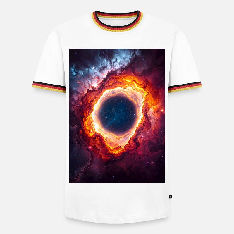 Celestial Ring Nebula Glow - Men's Ringer Shirt - white/tricolour