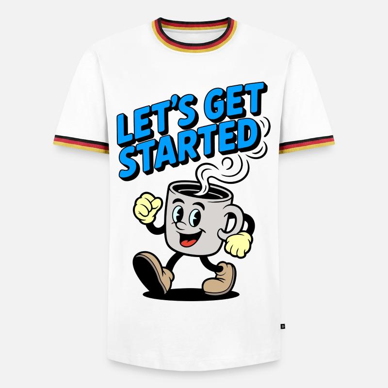 Let's Get Started Coffee Mug - Men's Ringer Shirt - white/tricolour
