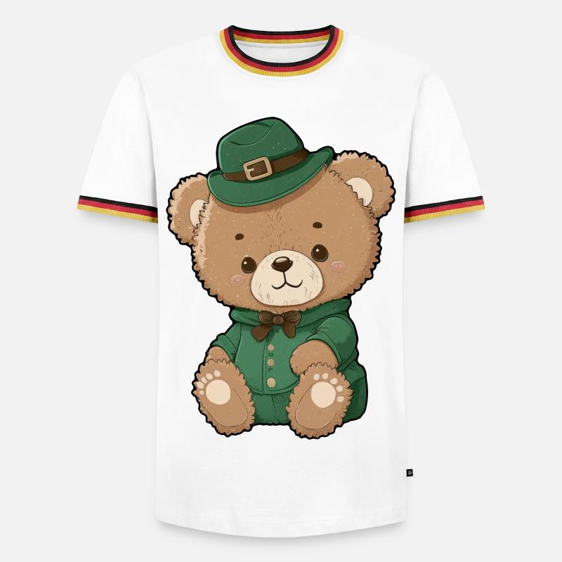 Emerald Leprechaun Bear - Men's Ringer Shirt - white/tricolour