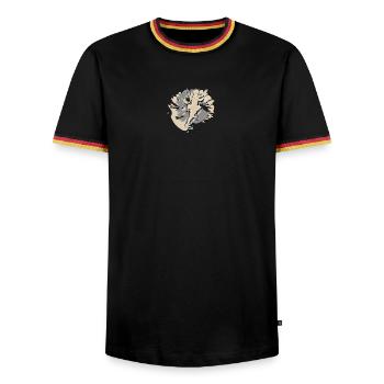 Valentine's Day climbing for men - Men's Ringer Shirt - black/tricolour - Front - AI Model Male 178 light (178cm) & AI Model Male 185 light (185cm)