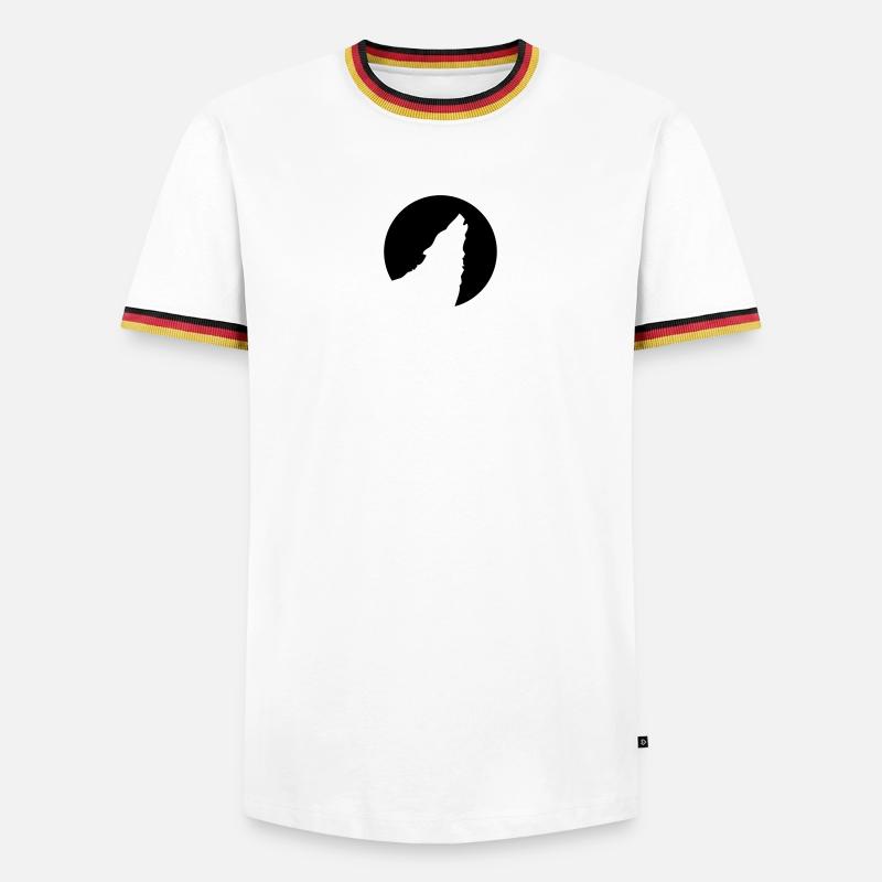 heulender Wolf - Männer Kontrast-T-Shirt - Weiß/Dreifarbig