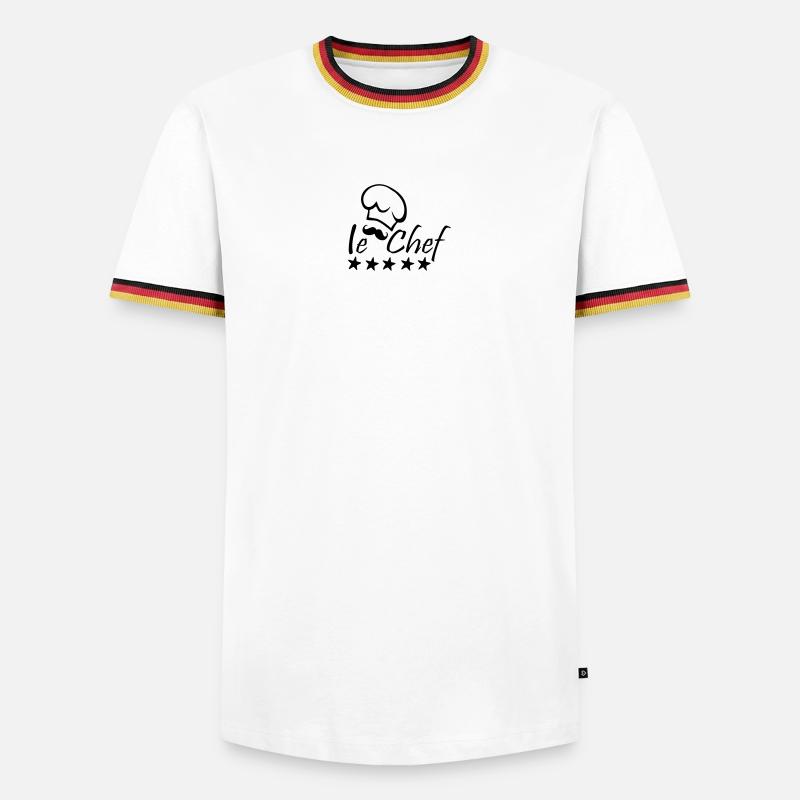 Le Chef - Männer Kontrast-T-Shirt - Weiß/Dreifarbig