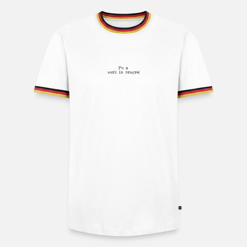 Work in progress - Männer Kontrast-T-Shirt - Weiß/Dreifarbig