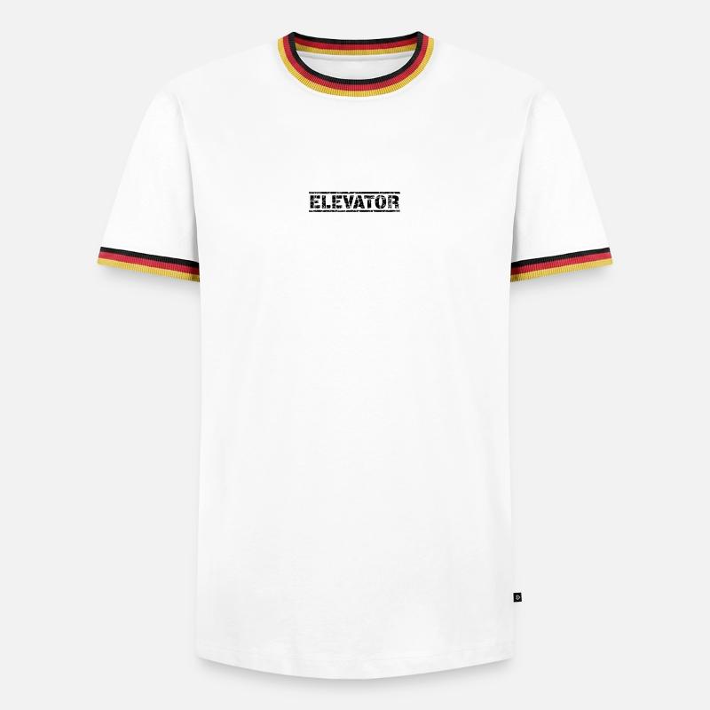 Elevator - Männer Kontrast-T-Shirt - Weiß/Dreifarbig