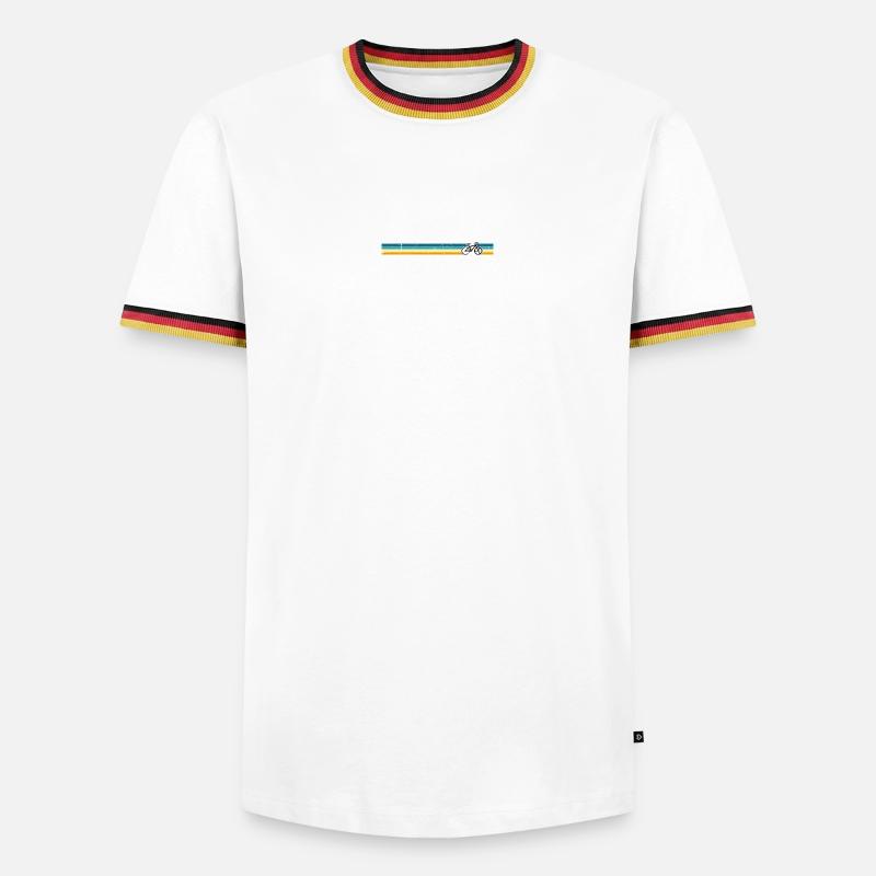 Please upload design - Men's Ringer Shirt - white/tricolour