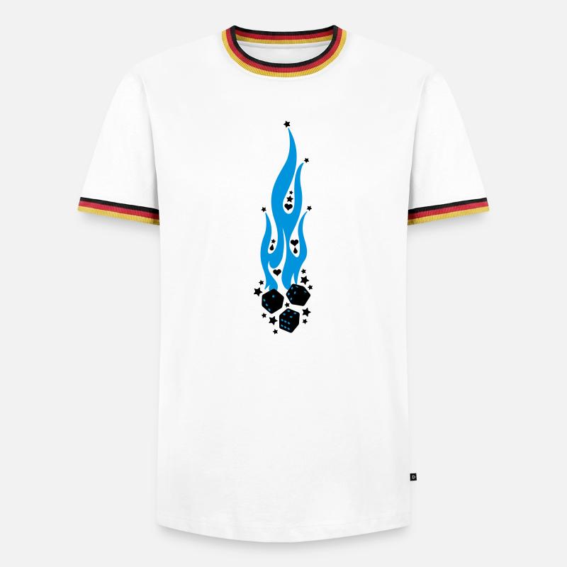 flammen - Men's Ringer Shirt - white/tricolour