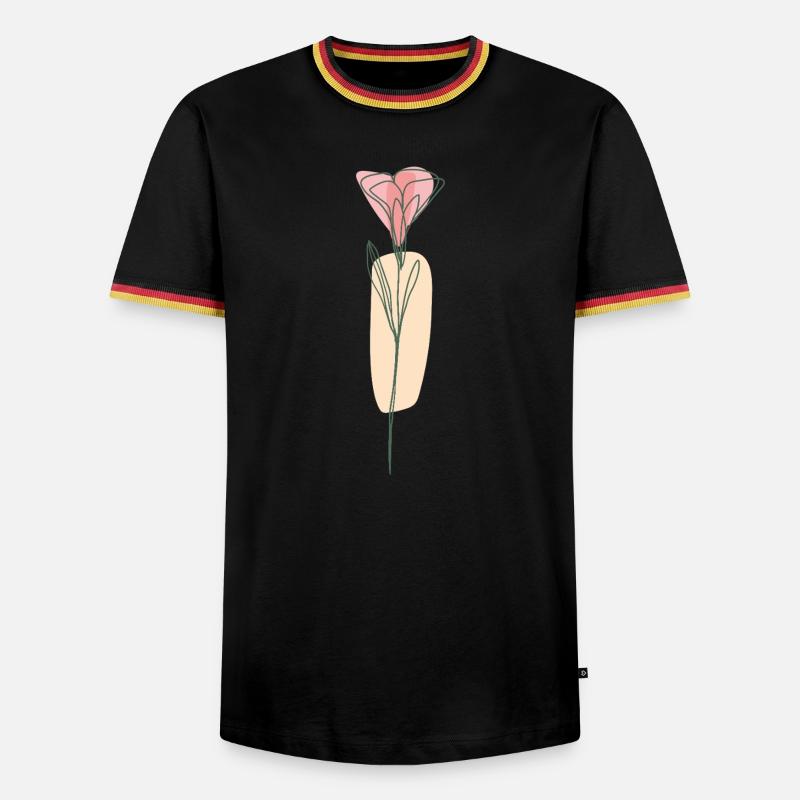 Blume - Männer Kontrast-T-Shirt - Schwarz/Dreifarbig