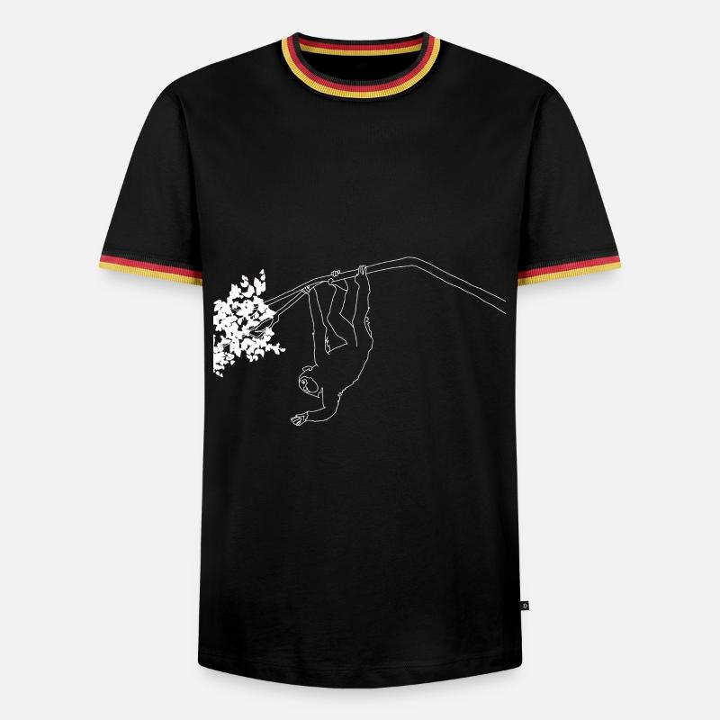 Monkey lineart - Men's Ringer Shirt - black/tricolour