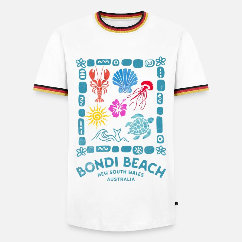 Bondi Beach Pattern Australia - Men's Ringer Shirt - white/tricolour