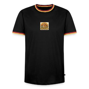 Feeling Good - Männer Kontrast-T-Shirt - Schwarz/Dreifarbig - Vorne - AI Model Male 178 light (178cm) & AI Model Male 185 light (185cm)