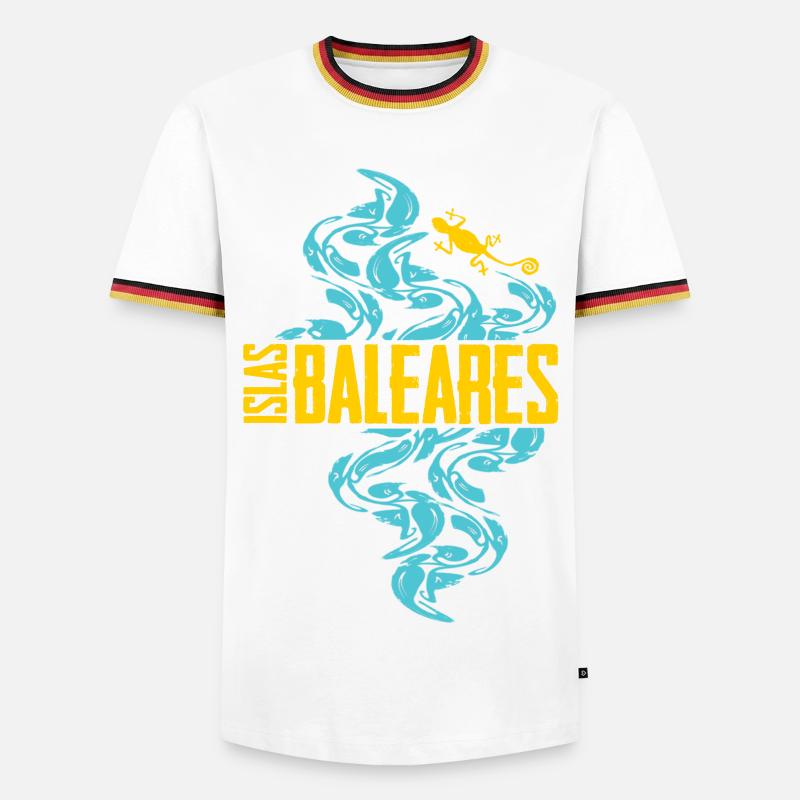 Balearic Islands Waves Pattern - Men's Ringer Shirt - white/tricolour