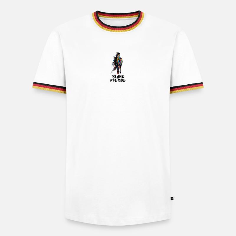 Cool Isländer Pferde Statement Islandpferde - Männer Kontrast-T-Shirt - Weiß/Dreifarbig