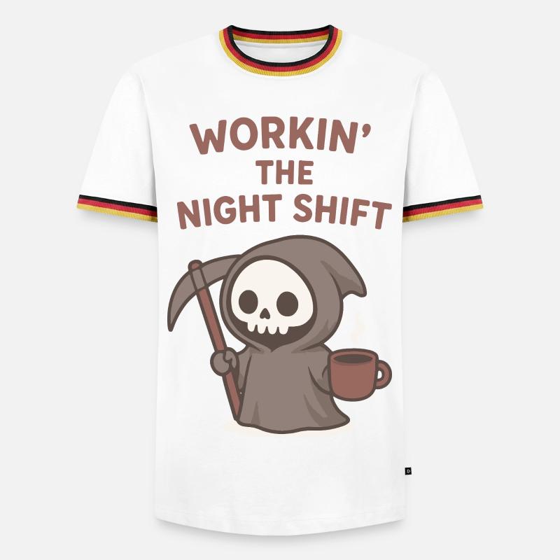 Night Shift Grim Reaper Coffee - Men's Ringer Shirt - white/tricolour