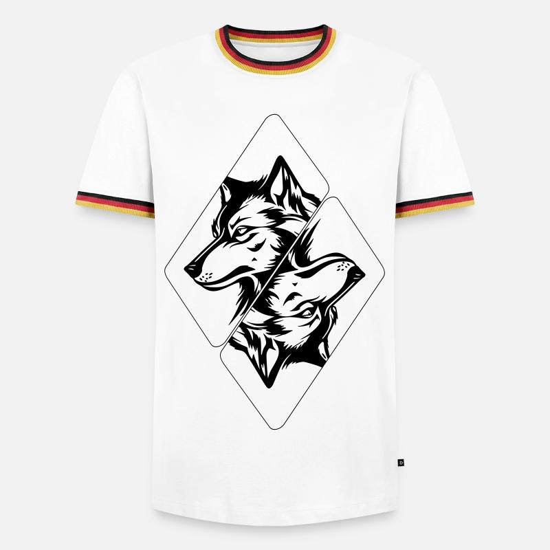 Wolf's Head - Men's Ringer Shirt - white/tricolour