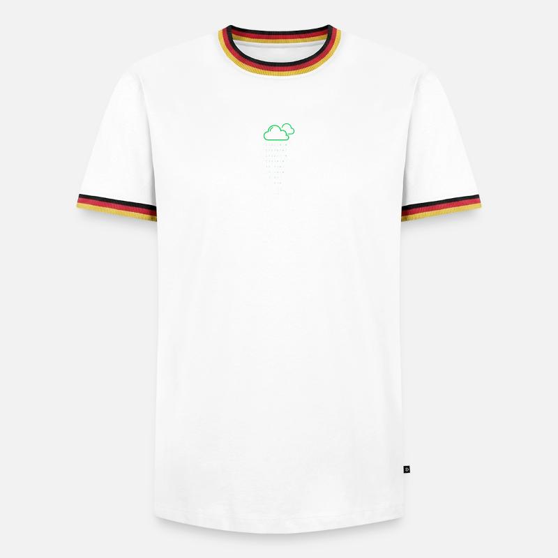 Wolkenregen-Code - Männer Kontrast-T-Shirt - Weiß/Dreifarbig