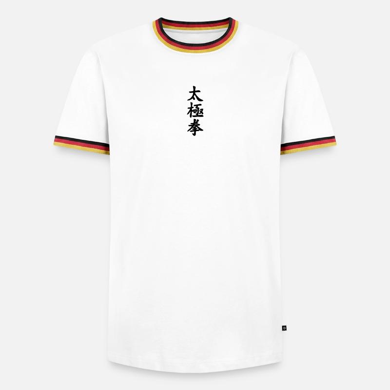 tai ji quan script vertical - Men's Ringer Shirt - white/tricolour