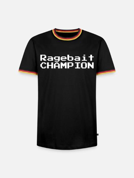 Ragebait CHAMPION weiss - Männer Kontrast-T-Shirt - Schwarz/Dreifarbig