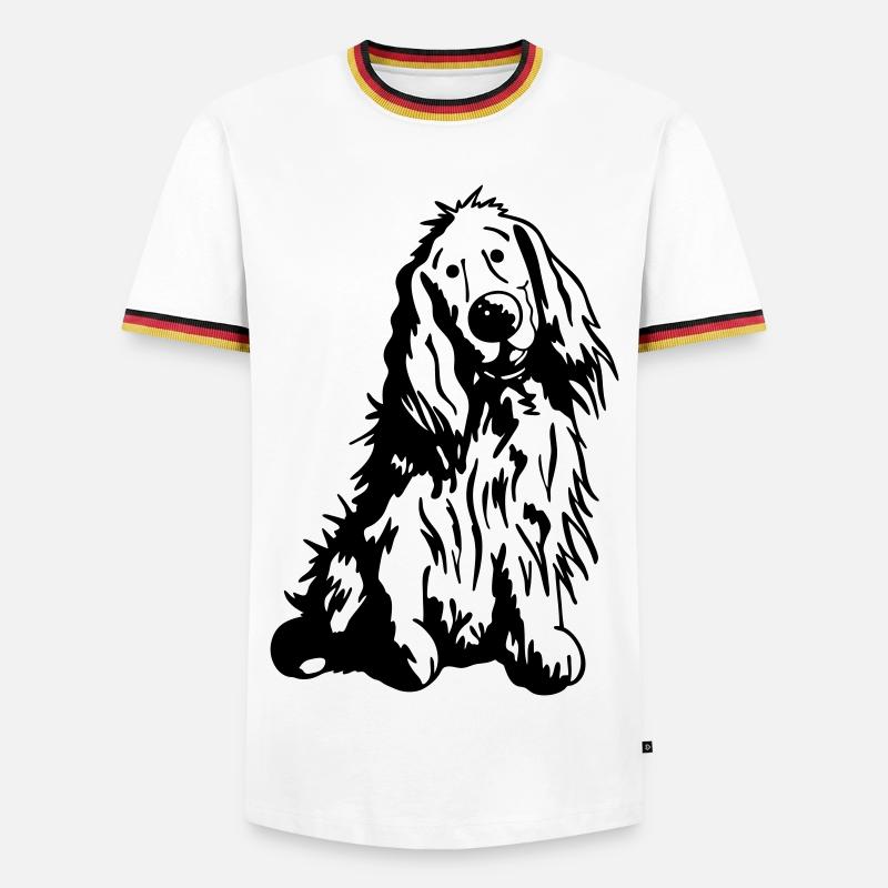 Verträumter Cocker Spaniel - Männer Kontrast-T-Shirt - Weiß/Dreifarbig