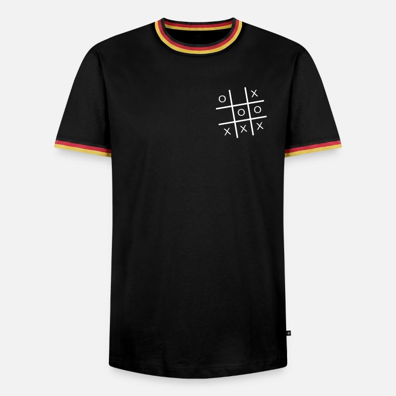 Tic Tac Toe Grid Game - Men's Ringer Shirt - black/tricolour