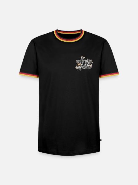 Ich bin nicht kaputt unvollendet - Männer Kontrast-T-Shirt - Schwarz/Dreifarbig