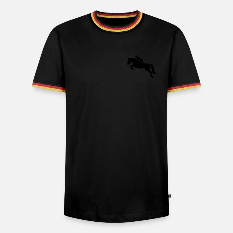 Springreiten - Men's Ringer Shirt - black/tricolour