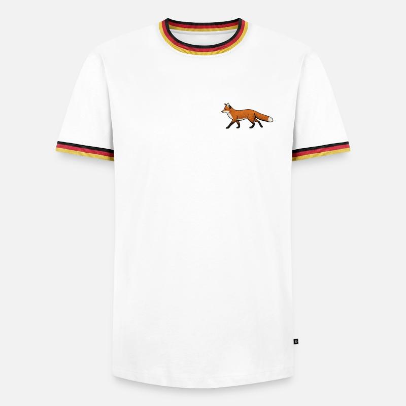 Fuchs - Männer Kontrast-T-Shirt - Weiß/Dreifarbig