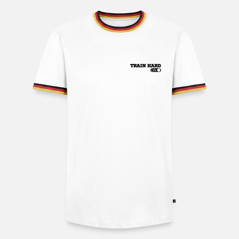 Workout - Männer Kontrast-T-Shirt - Weiß/Dreifarbig