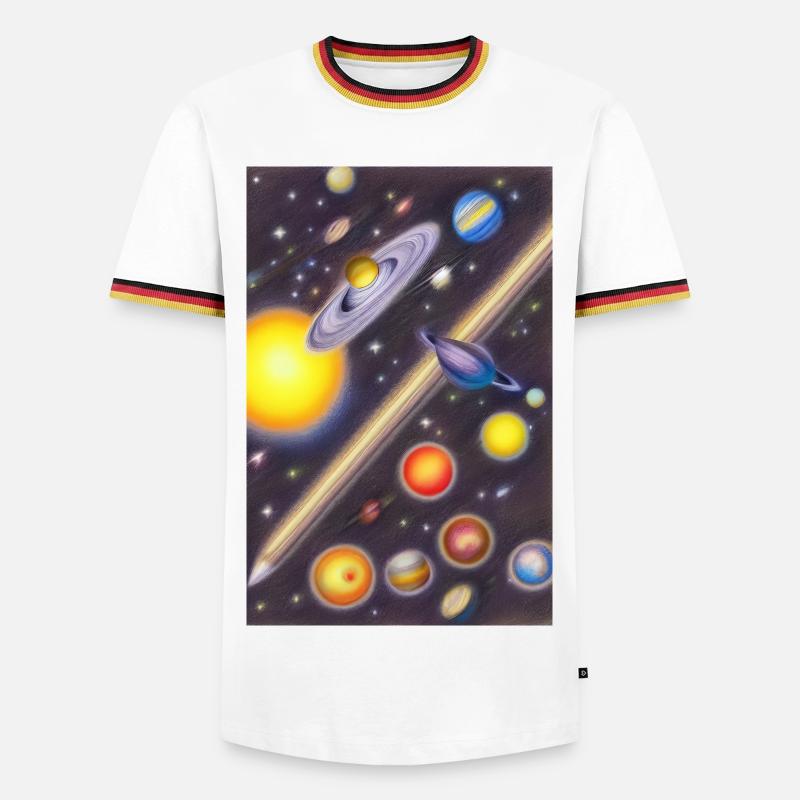 Space and planets - Men's Ringer Shirt - white/tricolour
