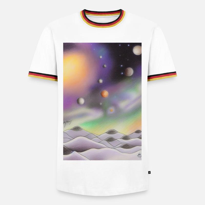 Space and planets - Men's Ringer Shirt - white/tricolour