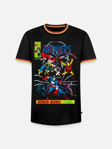 Avengers Comic Superhelden Assemble - Männer Kontrast-T-Shirt - Schwarz/Dreifarbig