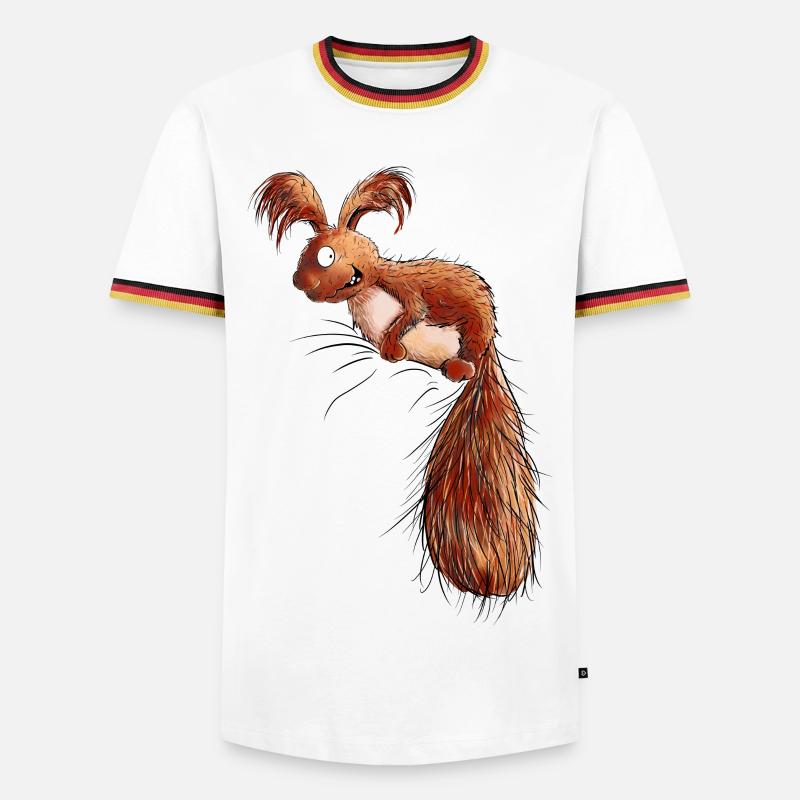 Drolliges Eichhörnchen Wildtier - Männer Kontrast-T-Shirt - Weiß/Dreifarbig