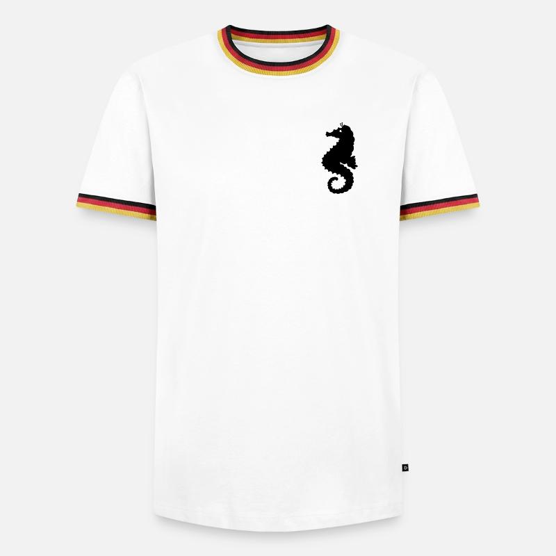Seepferdchen - Männer Kontrast-T-Shirt - Weiß/Dreifarbig