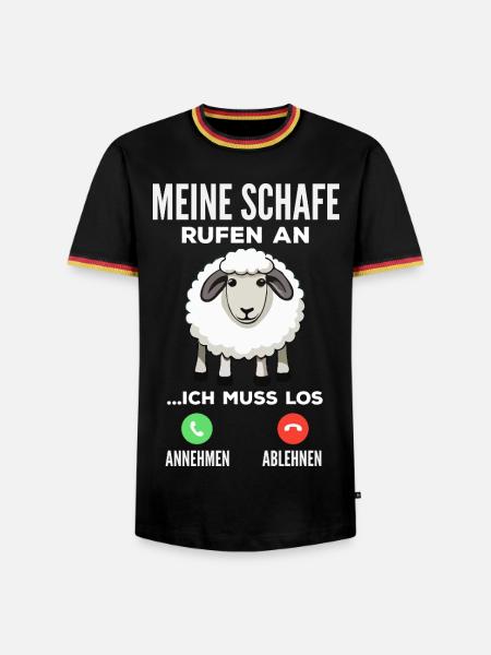 Anruf Meiner Schafe - Annehmen Ablehnen - Männer Kontrast-T-Shirt - Schwarz/Dreifarbig