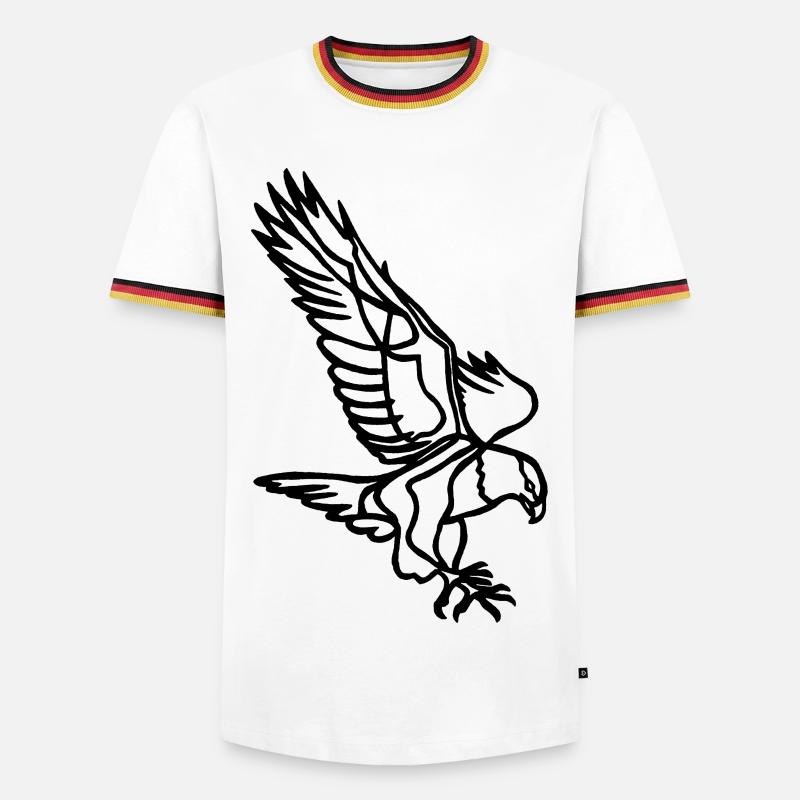 Black Eagle in Flight - Men's Ringer Shirt - white/tricolour