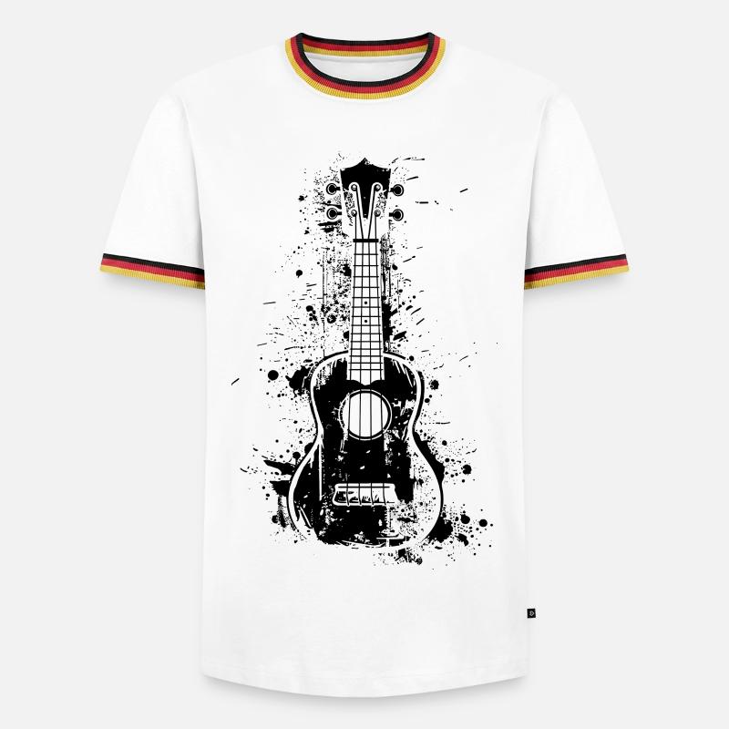 Ukulele Paint Blobs - Men's Ringer Shirt - white/tricolour