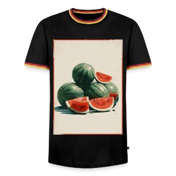 Tranches de pastèque vintage - T-shirt contrasté Homme - noir/tricolore - Devant - AI Model Male 178 light (178cm) & AI Model Male 185 light (185cm)