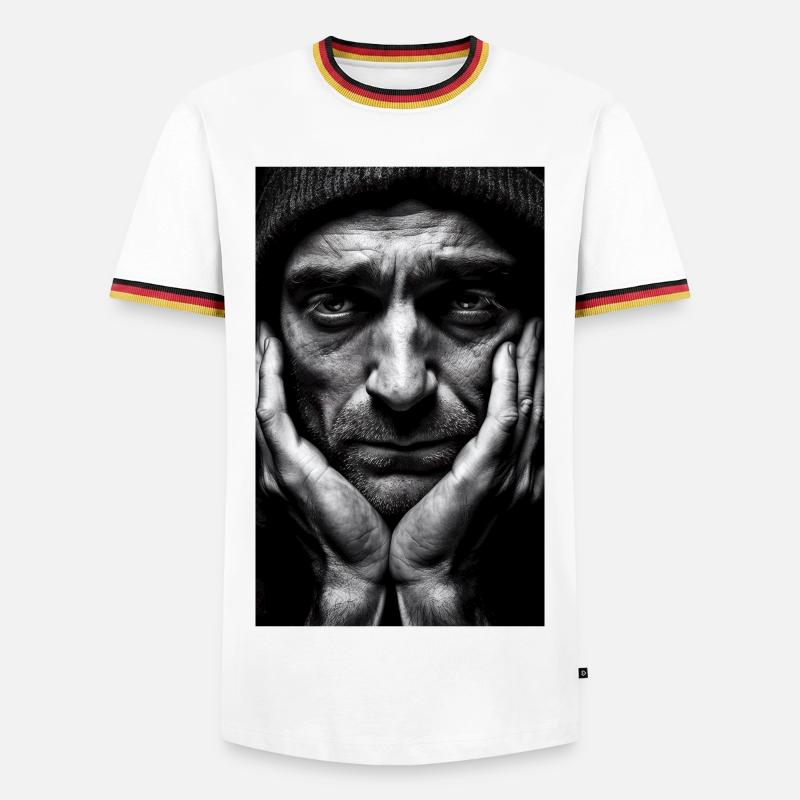 Thinking Guy - Men's Ringer Shirt - white/tricolour